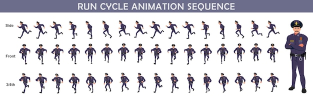Vecteur exécuter la séquence d'animation du cycle