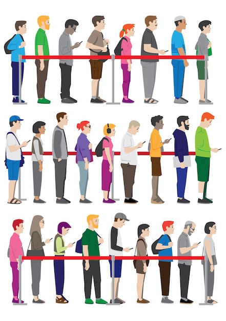Vecteur faire la queue