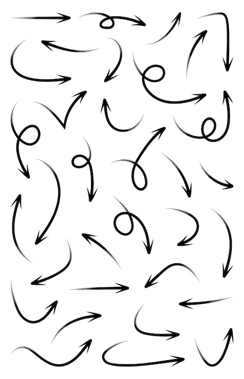 Vecteur flèche dessinée à la main