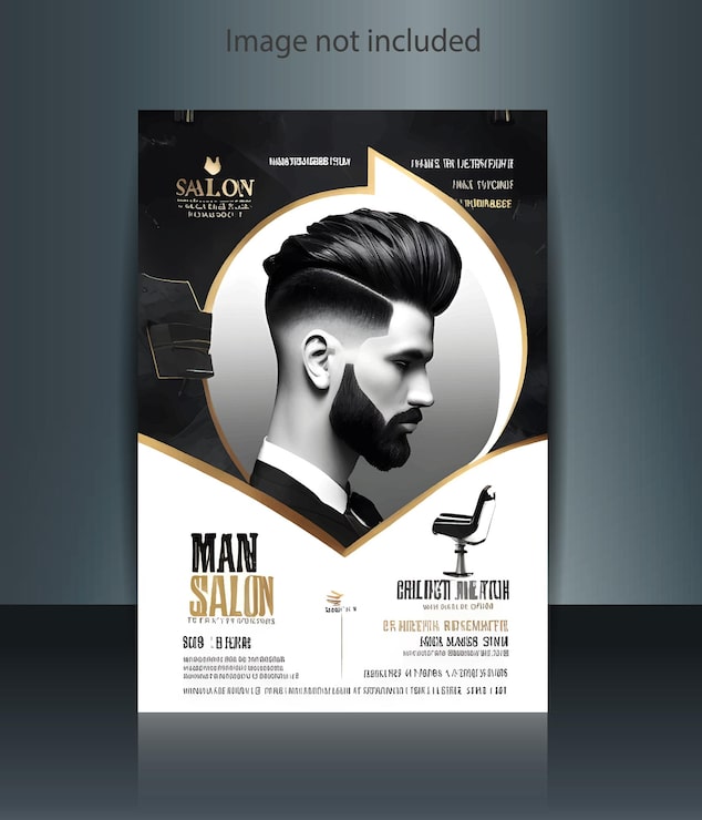Vecteur flyer de salon de coupe de cheveux pour hommes