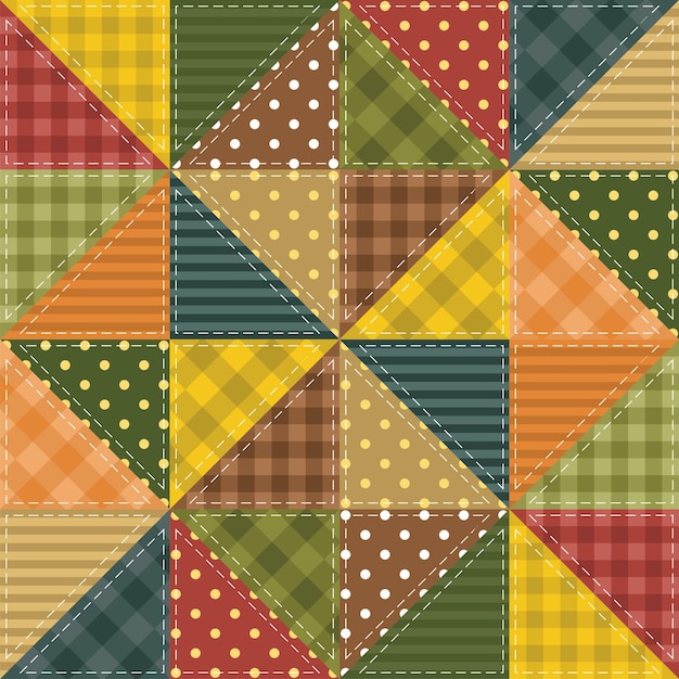 Vecteur fond patchwork avec différents motifs