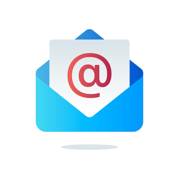 Vecteur gradient de courrier électronique avec le signe at