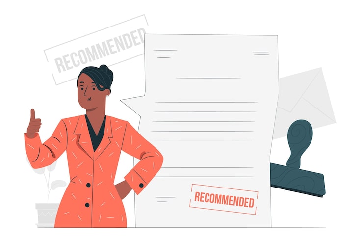 Vecteur illustration de concept de lettre de recommandation