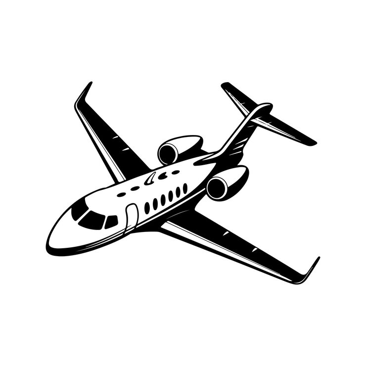 Vecteur illustration d'un jet privé de luxe en vol
