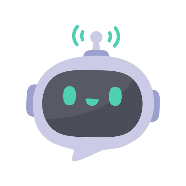 Vecteur illustration de tête de robot chatbot