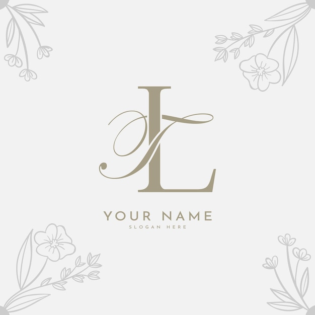 Vecteur logo du monogramme écrit à la main avec la lettre initiale