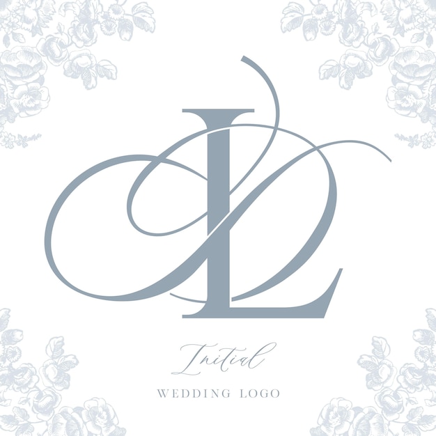 Vecteur logo monogramme élégant avec initiales dl, script et serif entrelacés