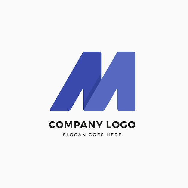 Vecteur m modèle de conception de logo de lettre
