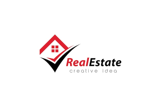 Vecteur modèle de conception de logo créatif pour l'immobilier