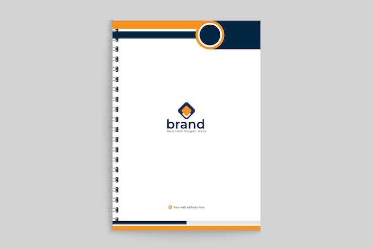 Vecteur modèle de couverture de cahier de notes professionnel propre