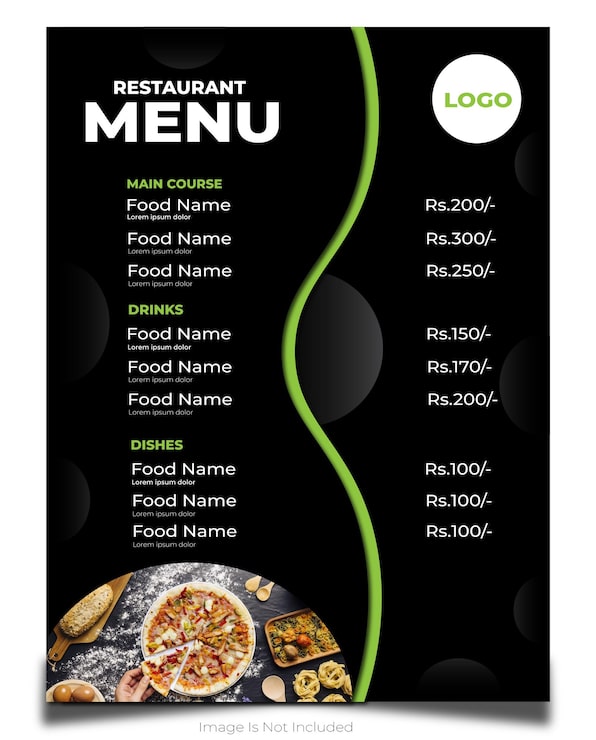 Vecteur modèle de menu de restaurant