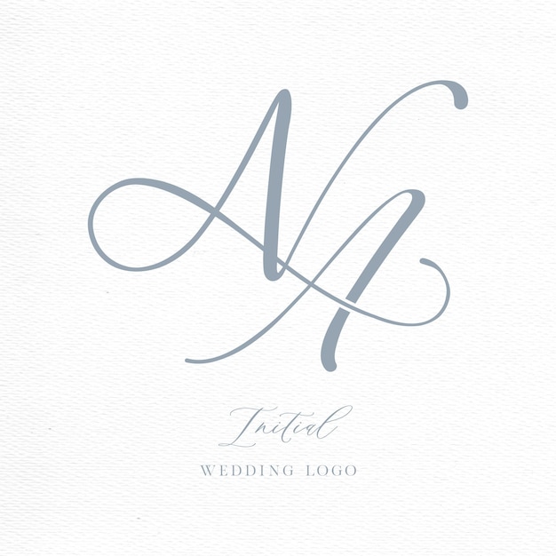 Vecteur monogramme du logo de mariage initial na