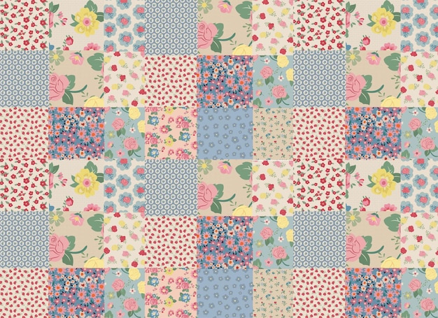 Vecteur pattern d'illustration vectorielle en patchwork vintage