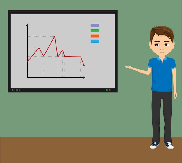 Vecteur la personne décrivant le graphique