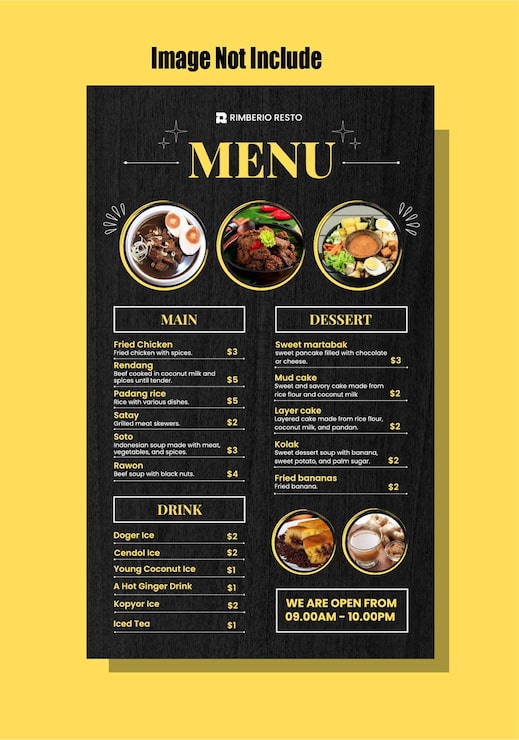 Vecteur restaurant prix de la nourriture menu flyer conception de bannière modèle de message sur les médias sociaux