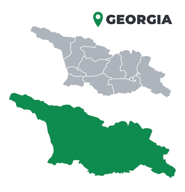 Vector bản đồ georgia bộ vector phác thảo đơn giản