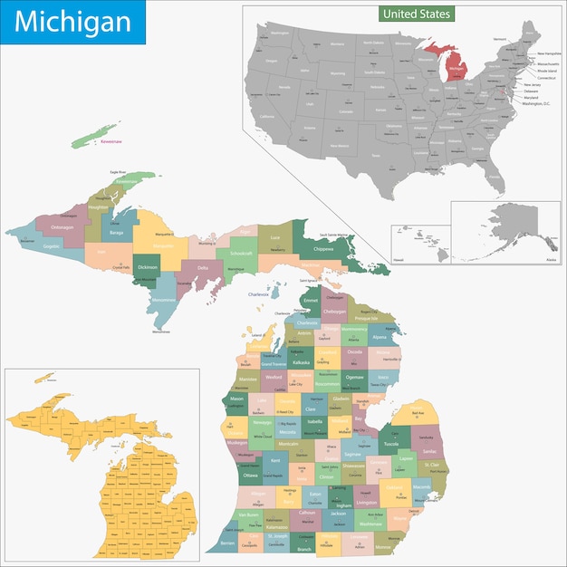 Vector bản đồ michigan