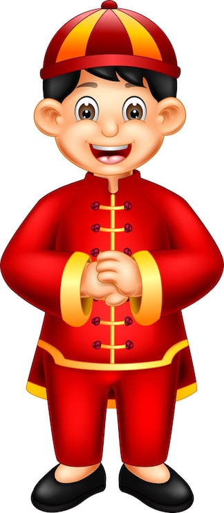 Vector bé trai người trung quốc