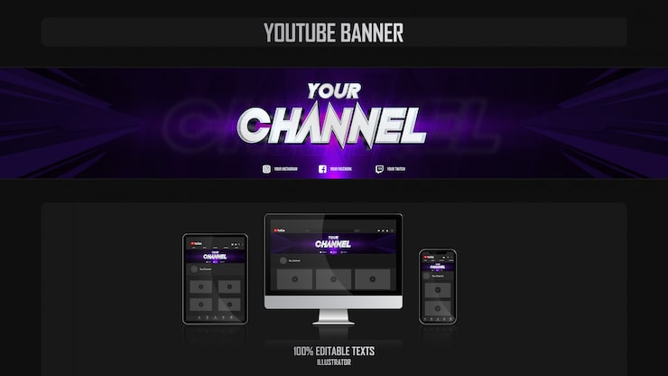 Vector biểu ngữ cho kênh youtube với ý tưởng game thủ