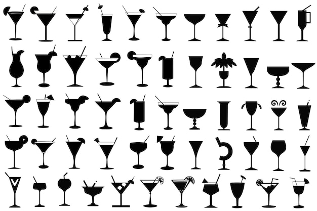 Vector hình minh họa vector hình bóng cocktail