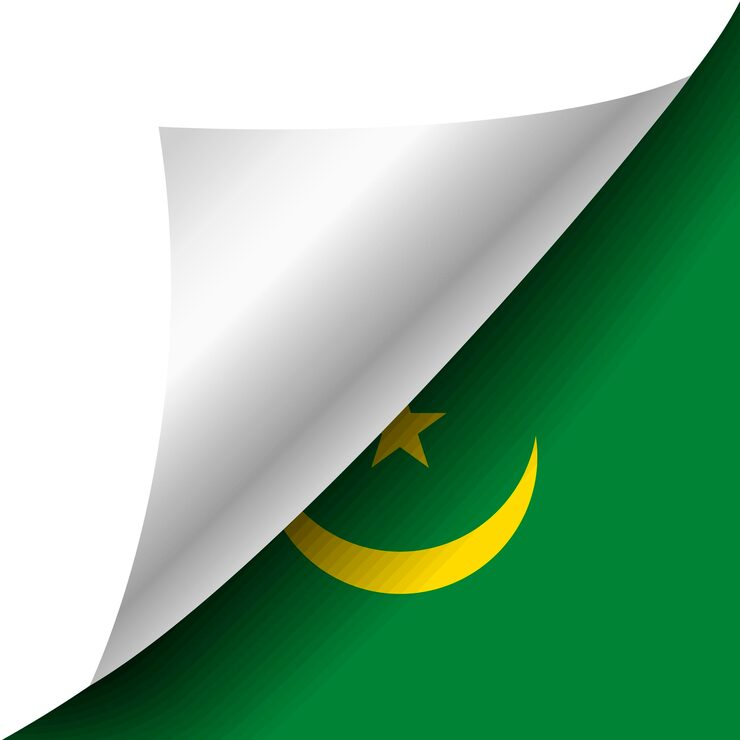 Vector lá cờ mauritania ẩn với góc cuộn