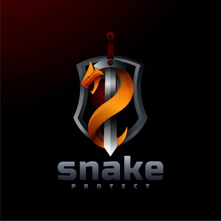 Vector logo rắn phong cách gradient đầy màu sắc.