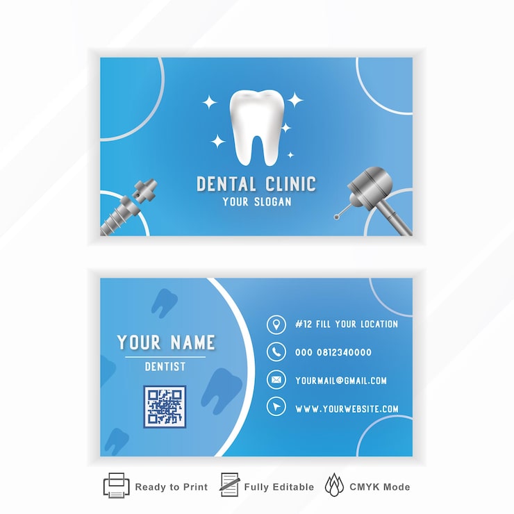 Vector mẫu thiết kế name card phòng khám nha khoa