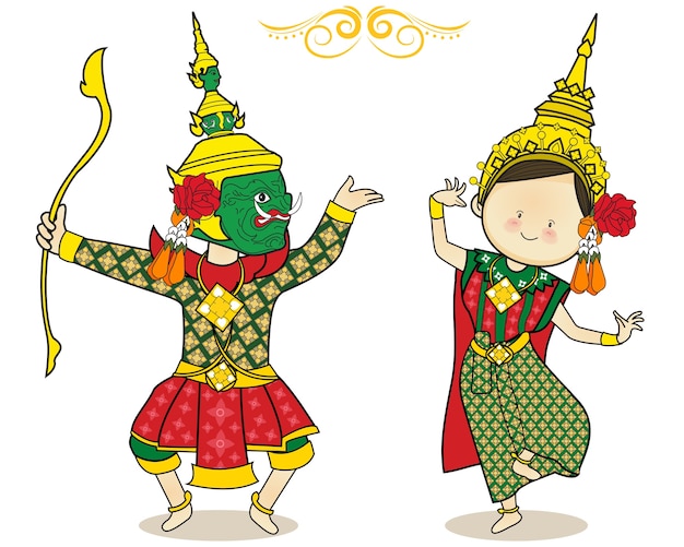Vector múa thái lan