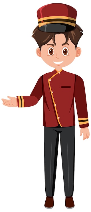 Vector người khuân vác trong trang phục đỏ