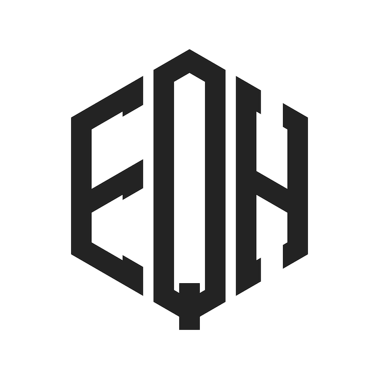 Vector thiết kế logo eqh chữ đầu eqh logo monogram sử dụng hình lục giác