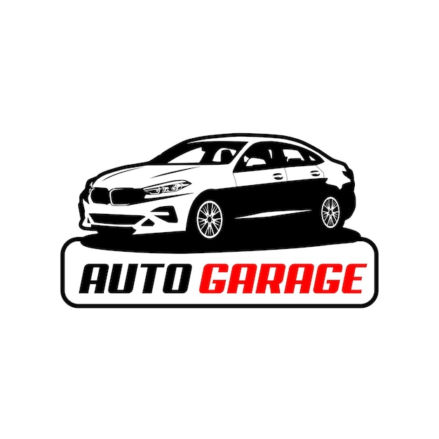 Vector vector auto garage logo xe sedan template silhouette