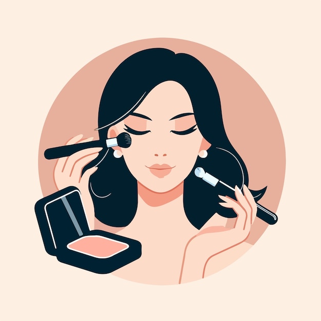 Vector vector người phụ nữ đang trang điểm