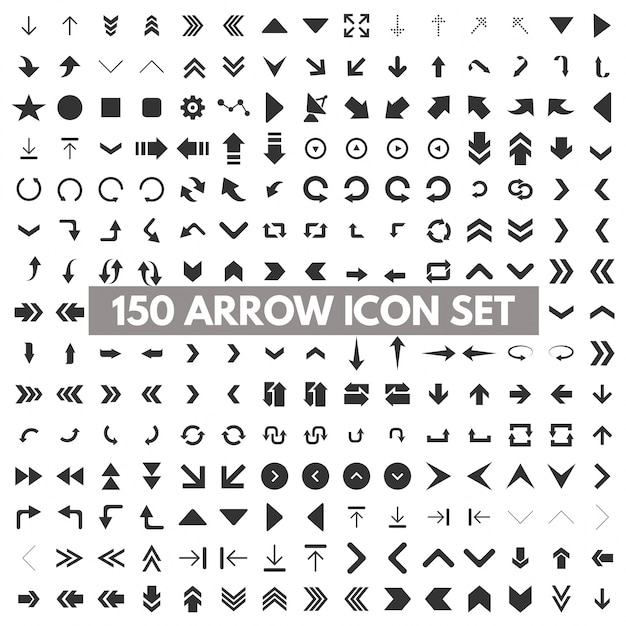 Vector gratuito 150 iconos de flechas