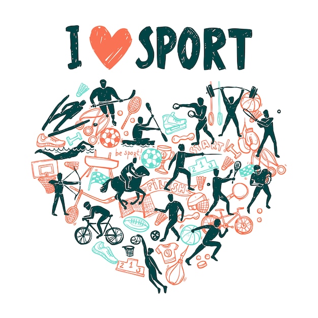 Vector gratuito amor deporte concepto