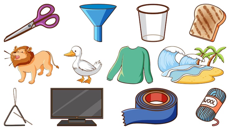 Vector gratuito animales lindos y otros artículos.