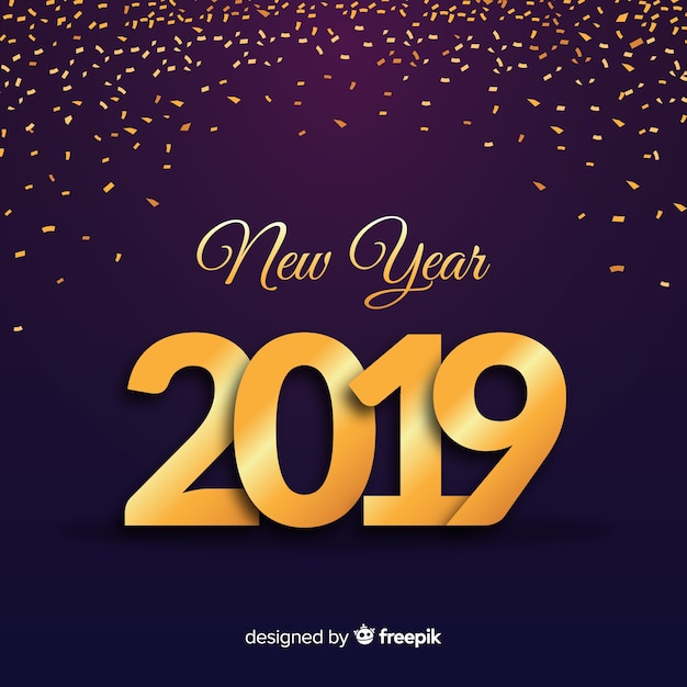 Vector gratuito año nuevo 2019 fondo