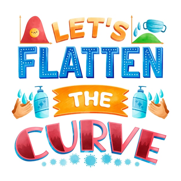 Vector gratuito aplanemos las letras de la curva.