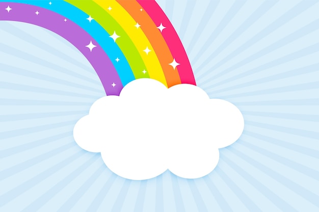 Vector gratuito arcoiris con destellos y nubes