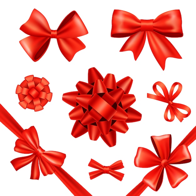 Vector gratuito arcos y cintas de regalo