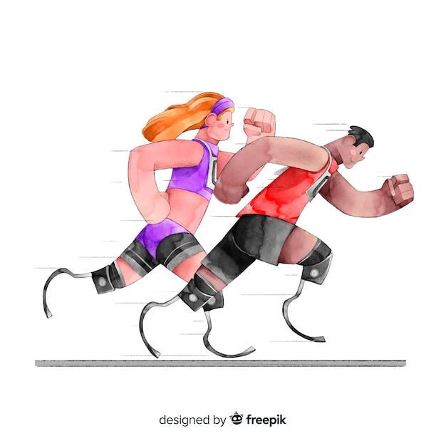 Vector gratuito atleta discapacitado