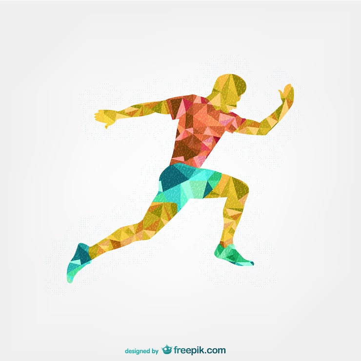 Vector gratuito atleta poligonal