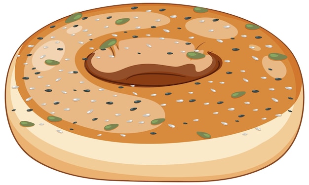 Vector gratuito bagel de sésamo delicioso aislado