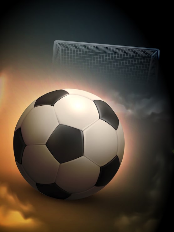 Vector gratuito balón de fútbol y fondo de meta de acero