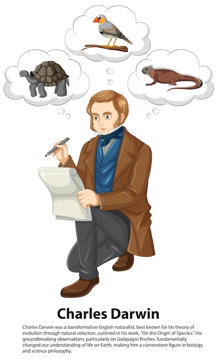 Vector gratuito bangkok tailandia 25 de mayo de 2023 caricatura de charles darwin