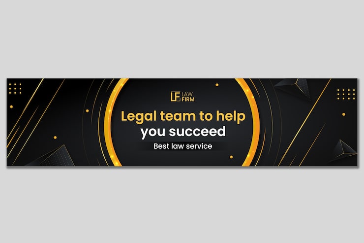 Vector gratuito banner de linkedin del bufete de abogados de lujo degradado