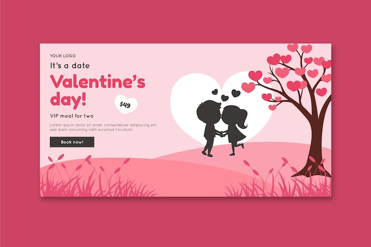 Vector gratuito banner de rebajas de san valentín