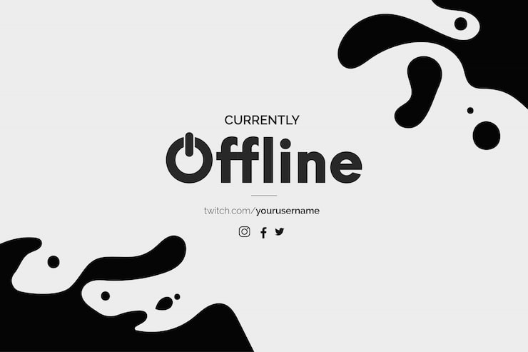 Vector gratuito banner de twitch moderno con diseño de tinta