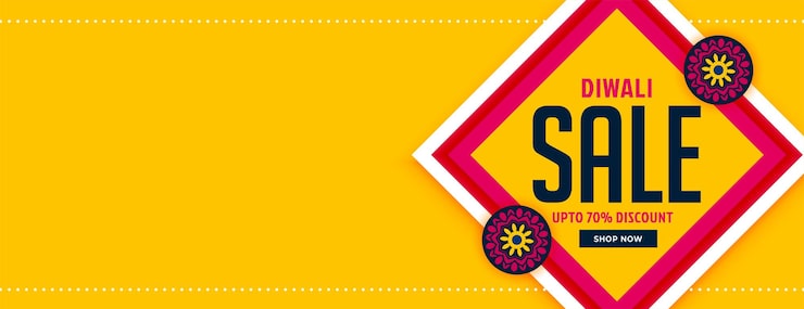 Vector gratuito banner de venta de feliz diwali con espacio de texto