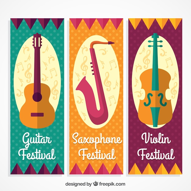 Vector gratuito banners de instrumentos