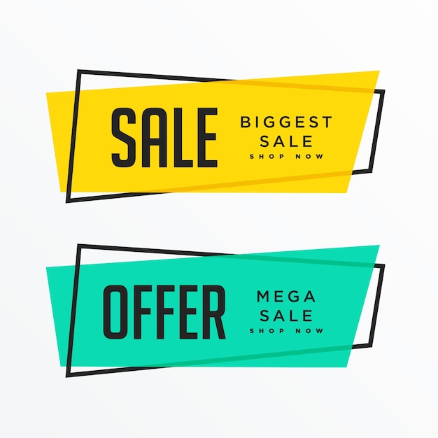 Vector gratuito banners de venta geométrica con espacio de texto